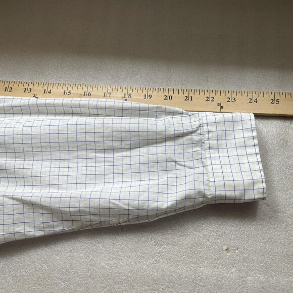 Y2K Ralph Lauren Shirt Men 16.5 34/35 White Check Yarmouth Button Down Pony Logo - Picture 8 of 12